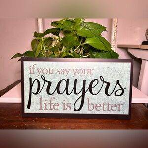 Prayer Wall Art Blue and Brown